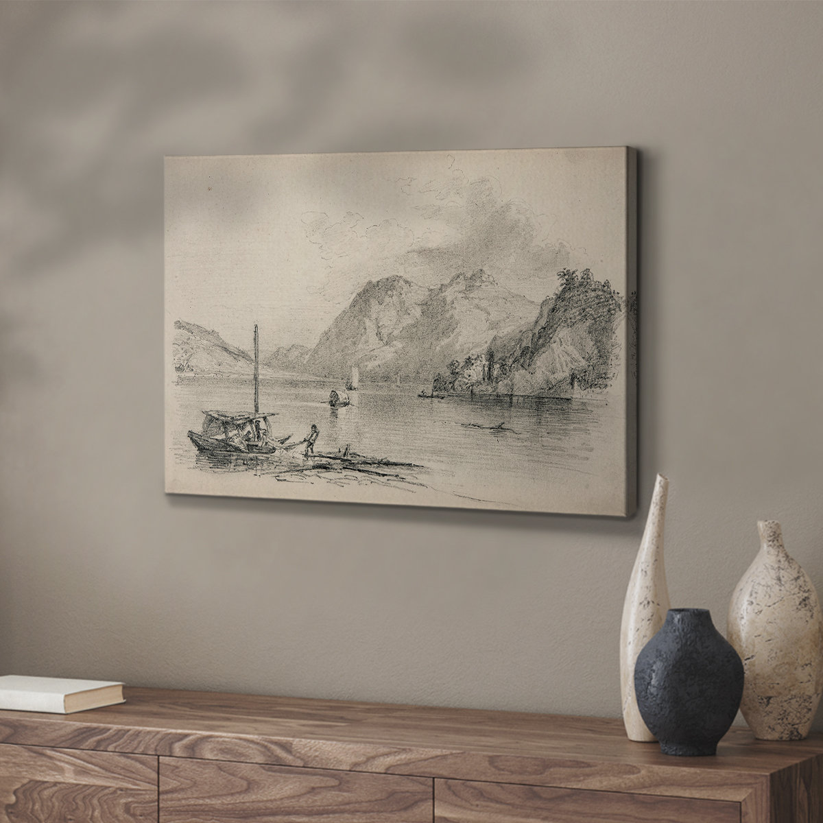 Breakwater Bay Vintage Sketch Work-LXIX -Gallery Wrapped Cavas